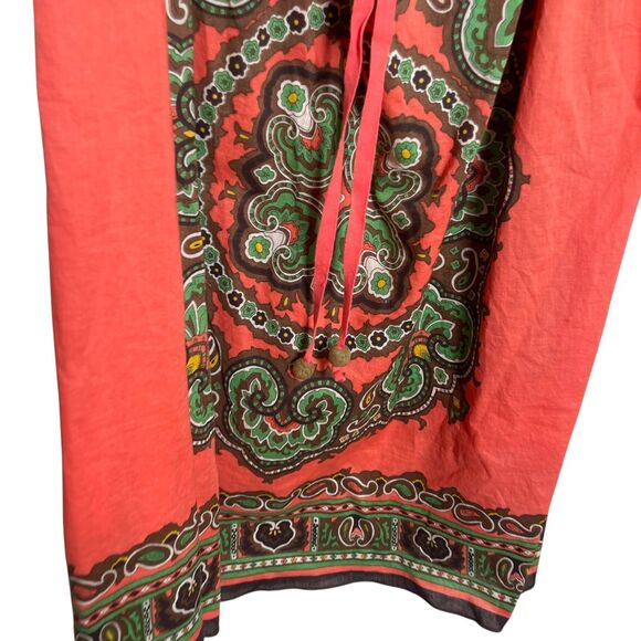 Dressbarn Blouse Women's 2X Puff Sleeve Boho Printed Lightweight Tie Shirt Top - Picture 4 of 11